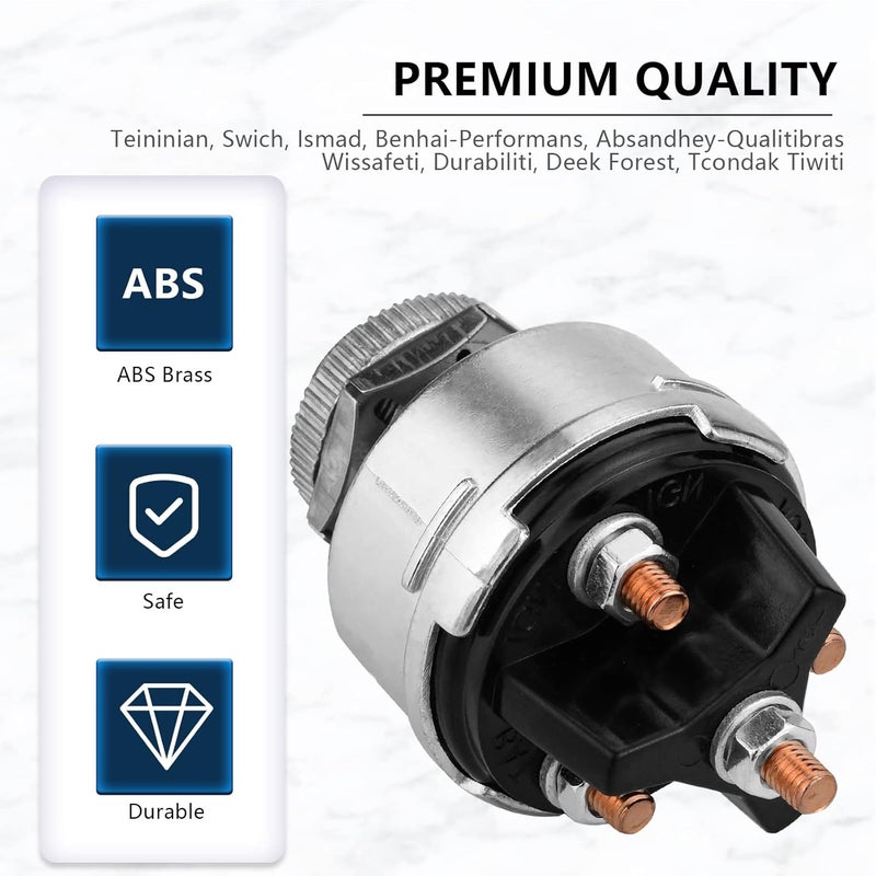 Tecreddy Ignition Switch with Key, 4 Position Universal Key Ignition Switch 12v for Car, Truck, Tractor, Trailer, Forklift, and More, Acc/Off/IGN/Start - Image 4